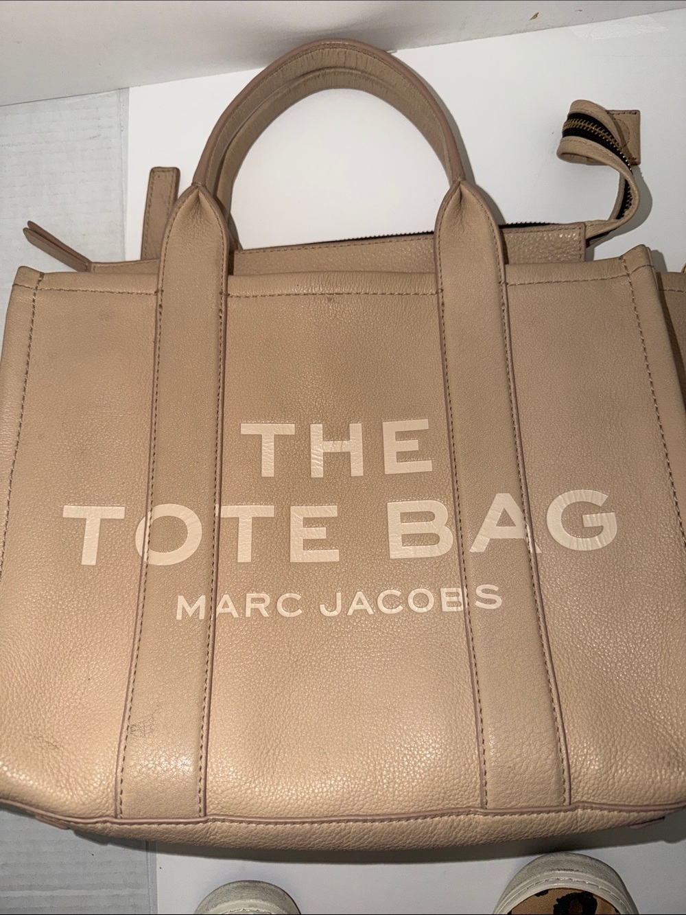 Marc Jacobs Beige Leather The Tote Bag